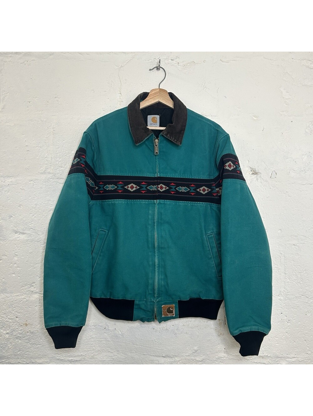 Vintage Carhartt Santa Fe Southwest Aztec Jacket “Aqua” J77 AQU Men’s Medium
